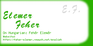 elemer feher business card