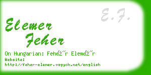 elemer feher business card